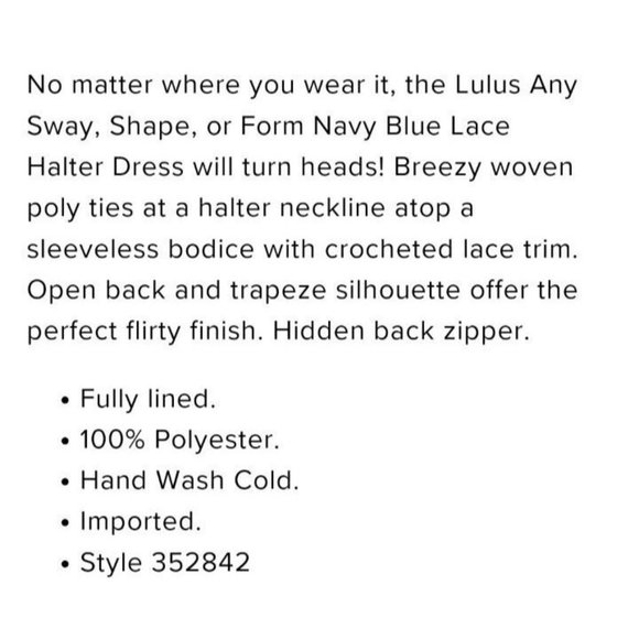 Lulus Dress‎ Womens S Any Sway Shape Or Form Crochet Lace Halter Dress Blue Flaw - Picture 11 of 16